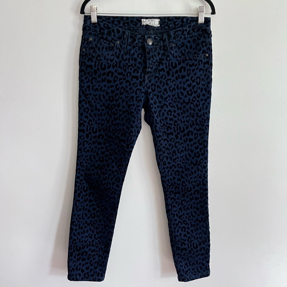 Free People Cheetah Print Stretch Skinny Jeans